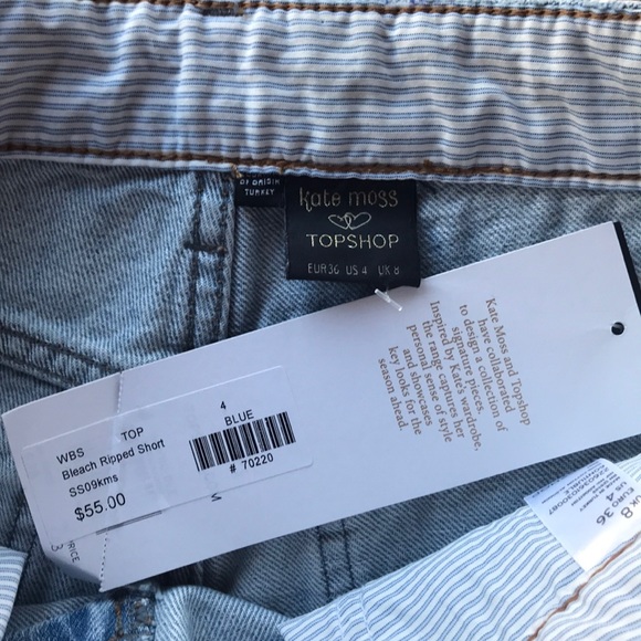 Kate Moss and Topshop Bleach Ripped Short NWT - Picture 4 of 4